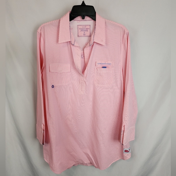 Vineyard Vines Pink Striped Shirt Dress - Picture 4 of 9